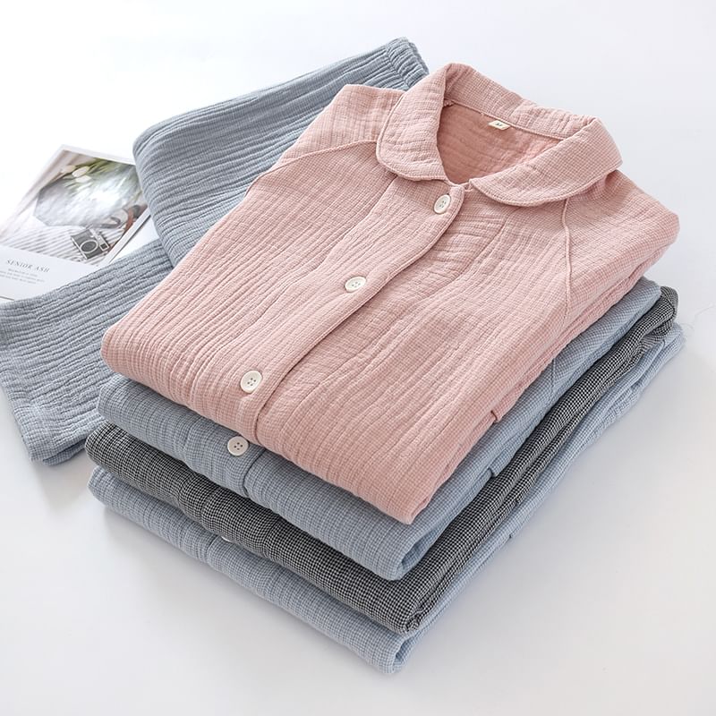 Dogini - Bijpassende pyjamaset voor koppels: effen shirt + broek