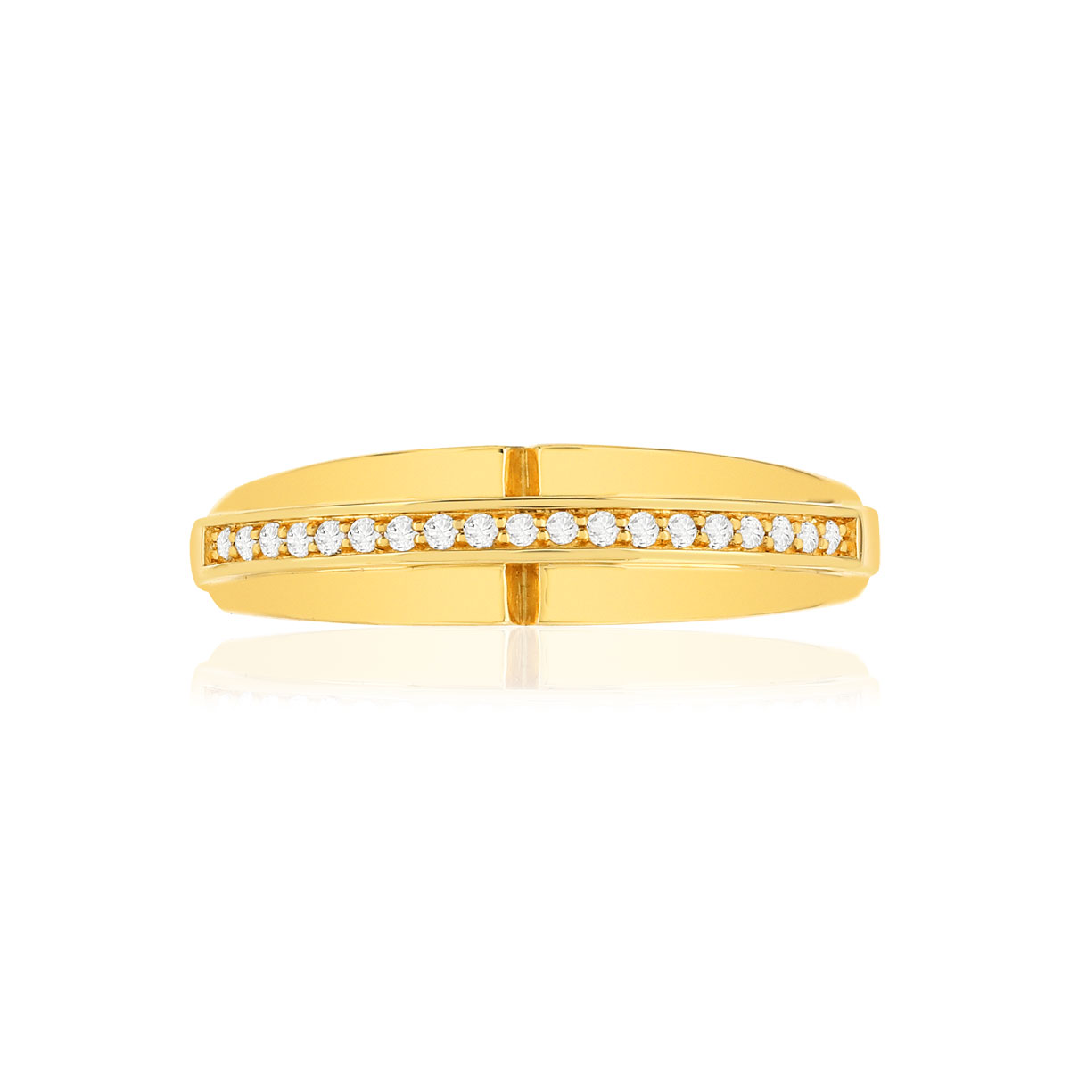 Bague VAN BRILL or jaune 750, diamants.