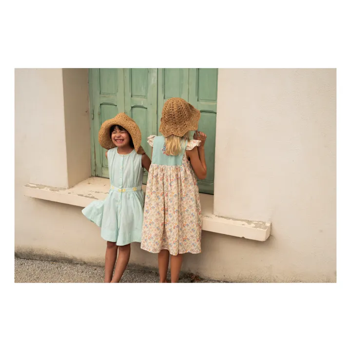 Lali Robe Corset Fleurs Brodées | Vert Menthe