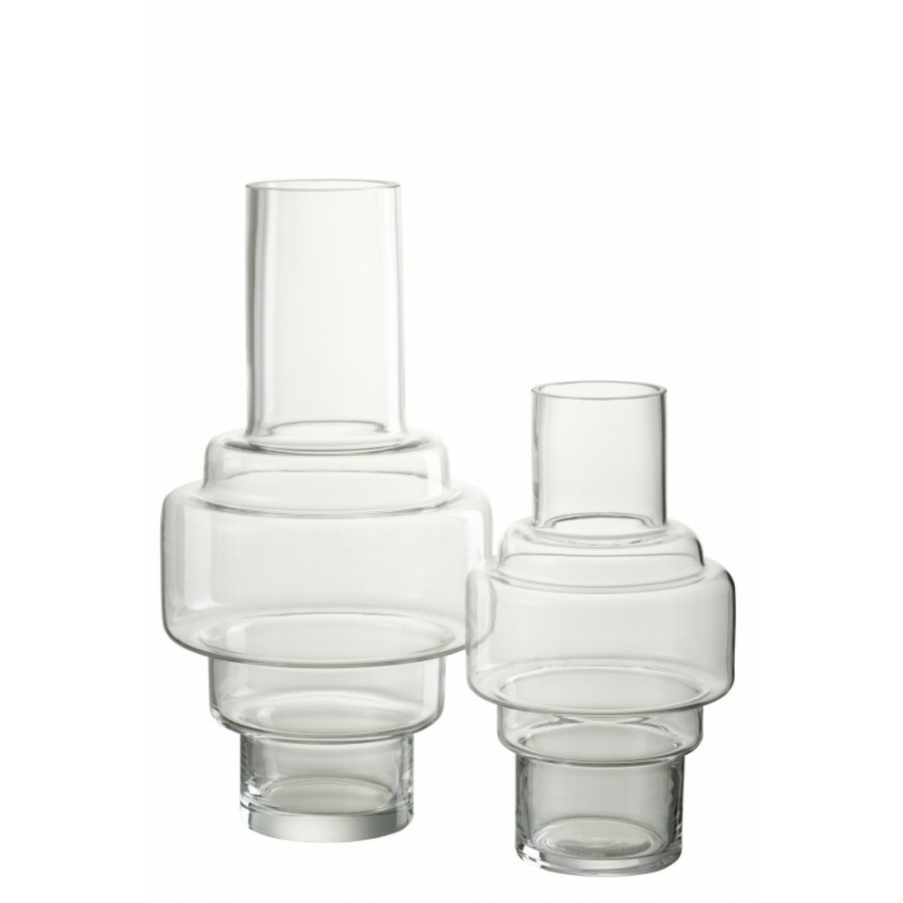 Vase en verre transparent 17x17x35cm