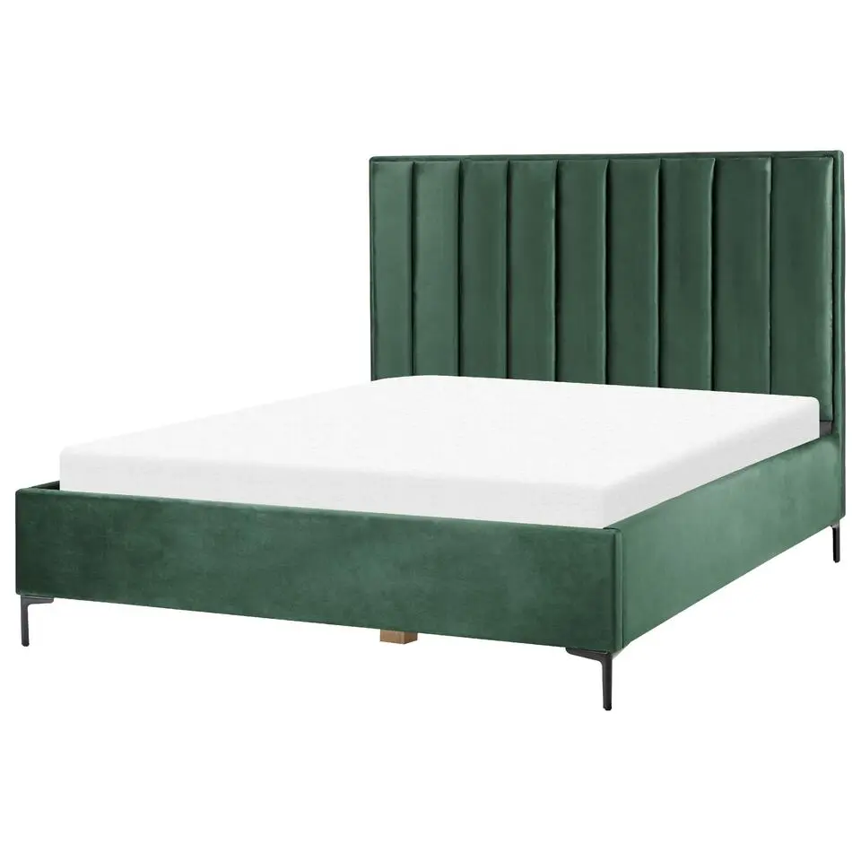 SEZANNE - Bed met opbergruimte - Donkergroen - 180 x 200 cm - Fluweel