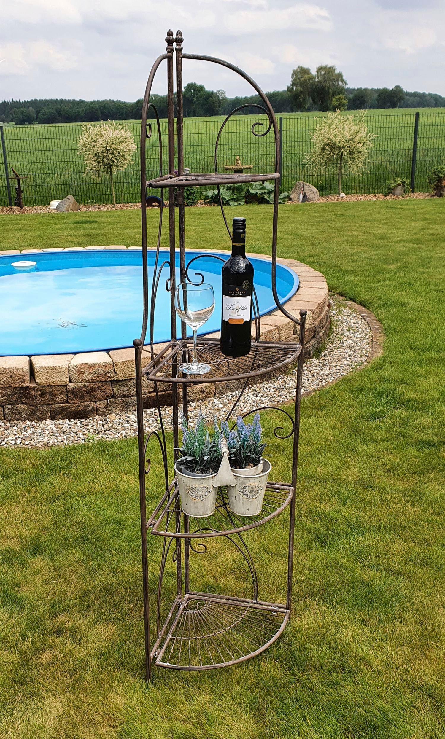 Ambiente Haus Standregal »Eckregal mit 4 Böden - Antikbraun 157 cm« 1 Stk. tlg.