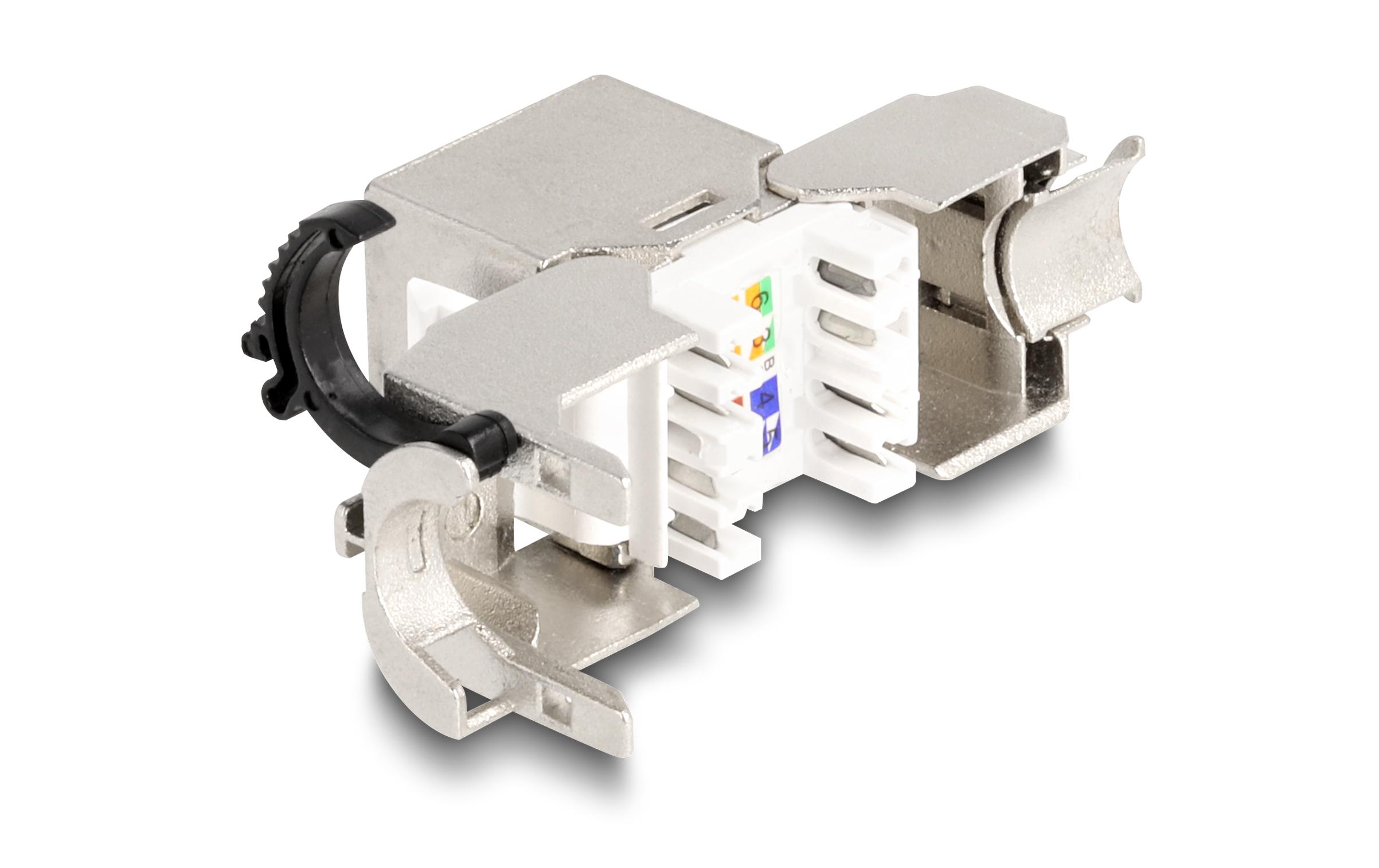 Keystone-Modul RJ45 zu LSA Cat.6A STPDelock Keystone Modul RJ45 Buchse zu LSA Cat.6A STP mit Verschlussclip und kabelbinderfrei
