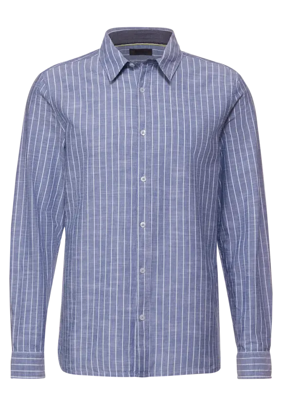Chambray Hemd mit Streifen - chambray blue