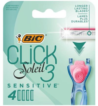 Bic Click 3 Soleil Shaver Sensitive Cartridges Bl 4 (4 stuks)