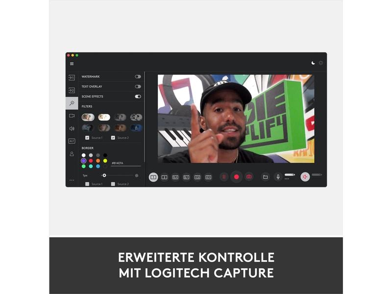 Logitech Webcam StreamCam Grafit Full-HD Streaming Webcam mit USB-C Anbindung
