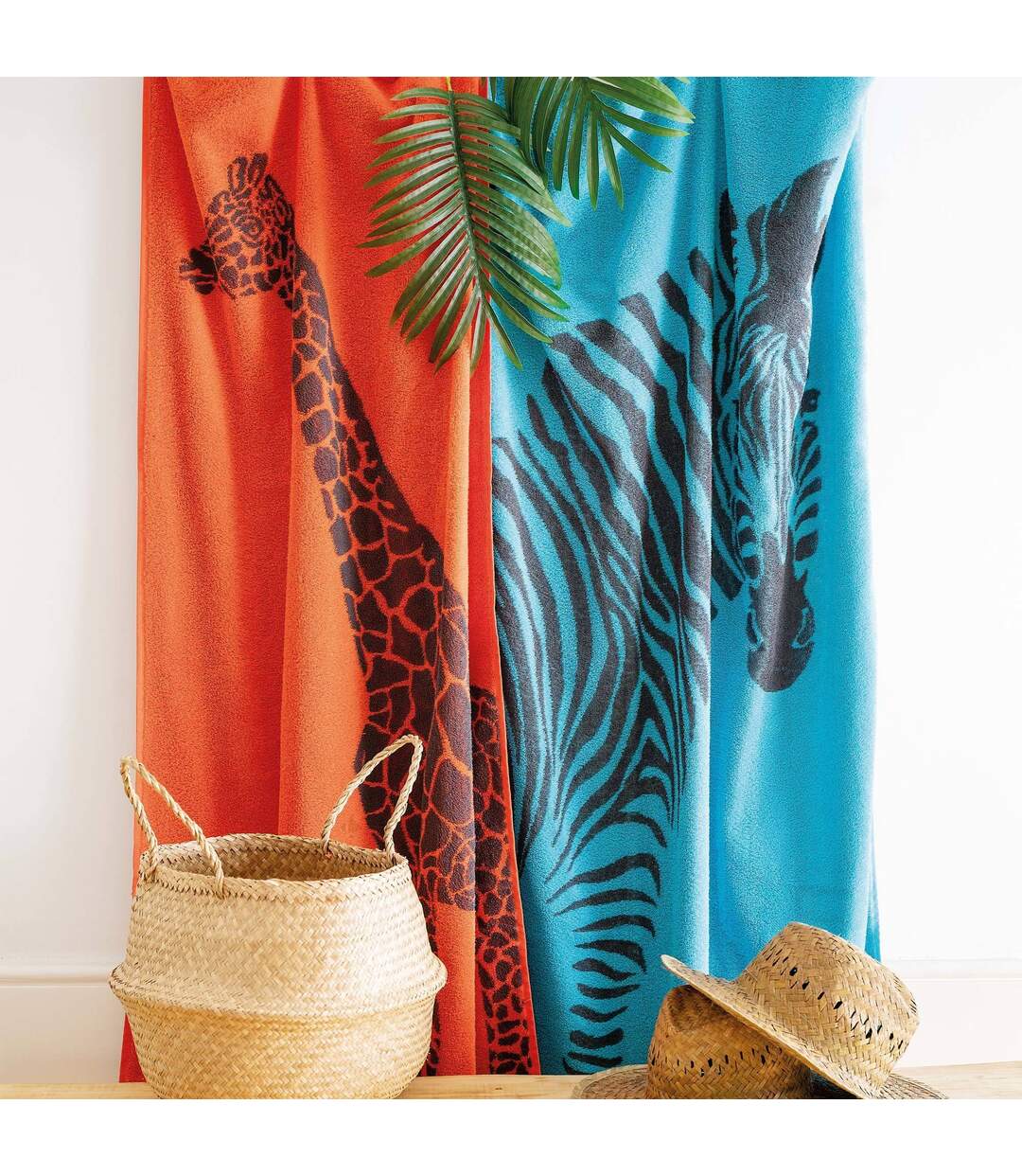 Drap de plage 75x150 cm KENYA Bleu Zèbre
