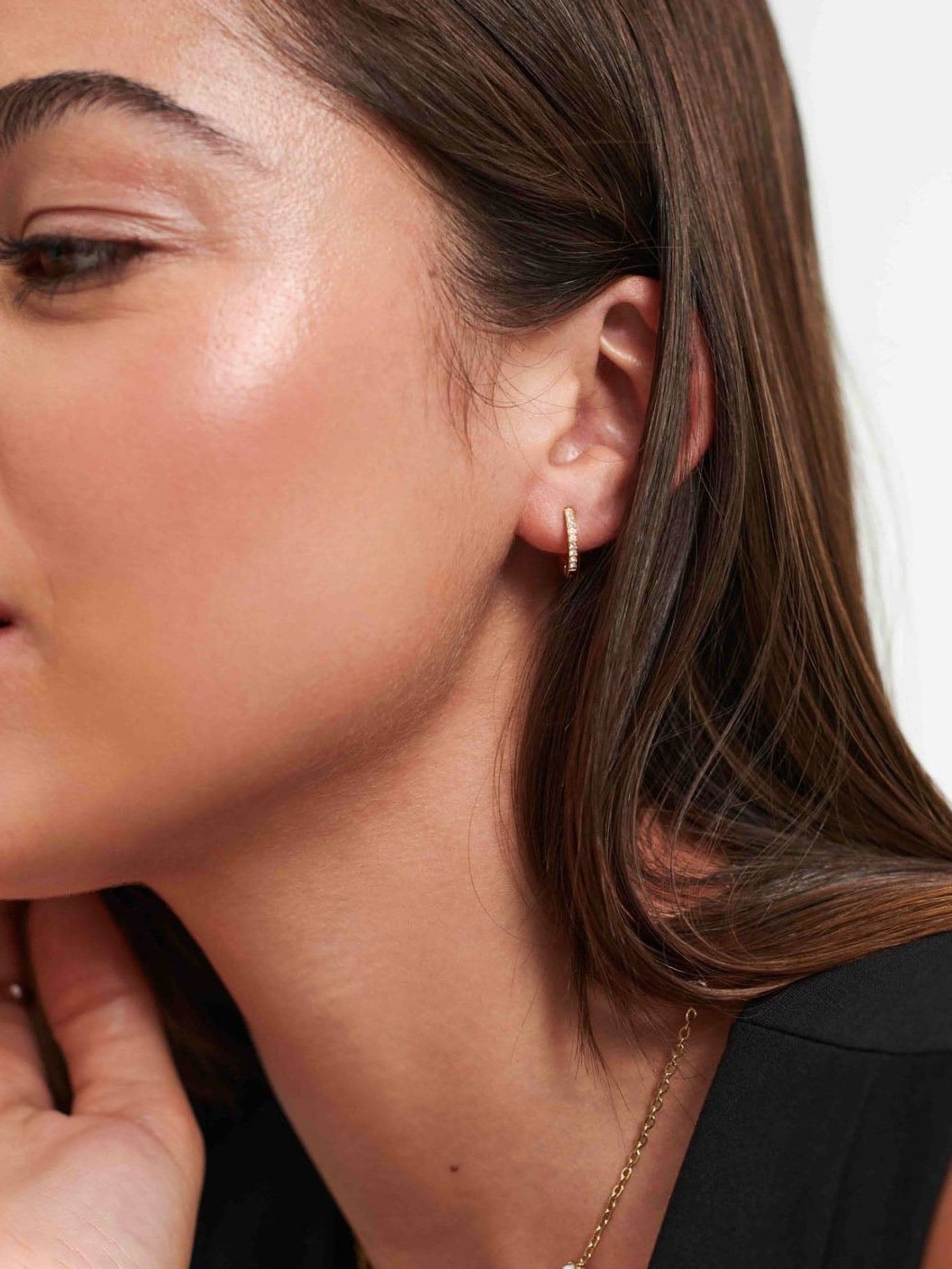 D.Louise Waterproof Tennis Huggie Earrings