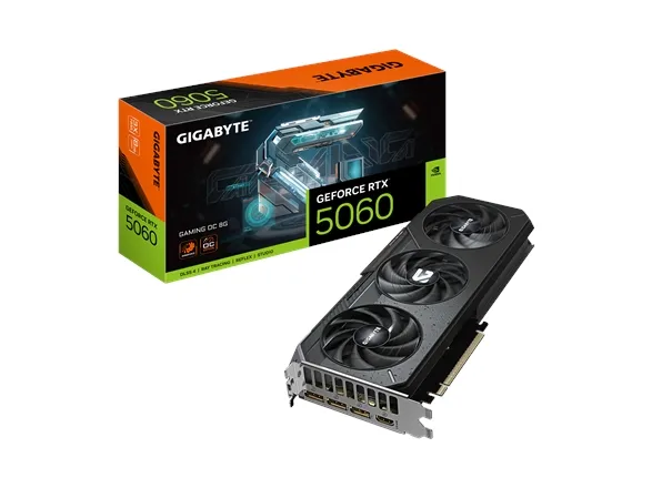 Gigabyte GeForce RTX 5060 GAMING OC 8G - Grafikkort - GeForce RTX 5060 - 8 GB GDDR7 - PCI Express 5.0 - 3 x DisplayPort, HDMI