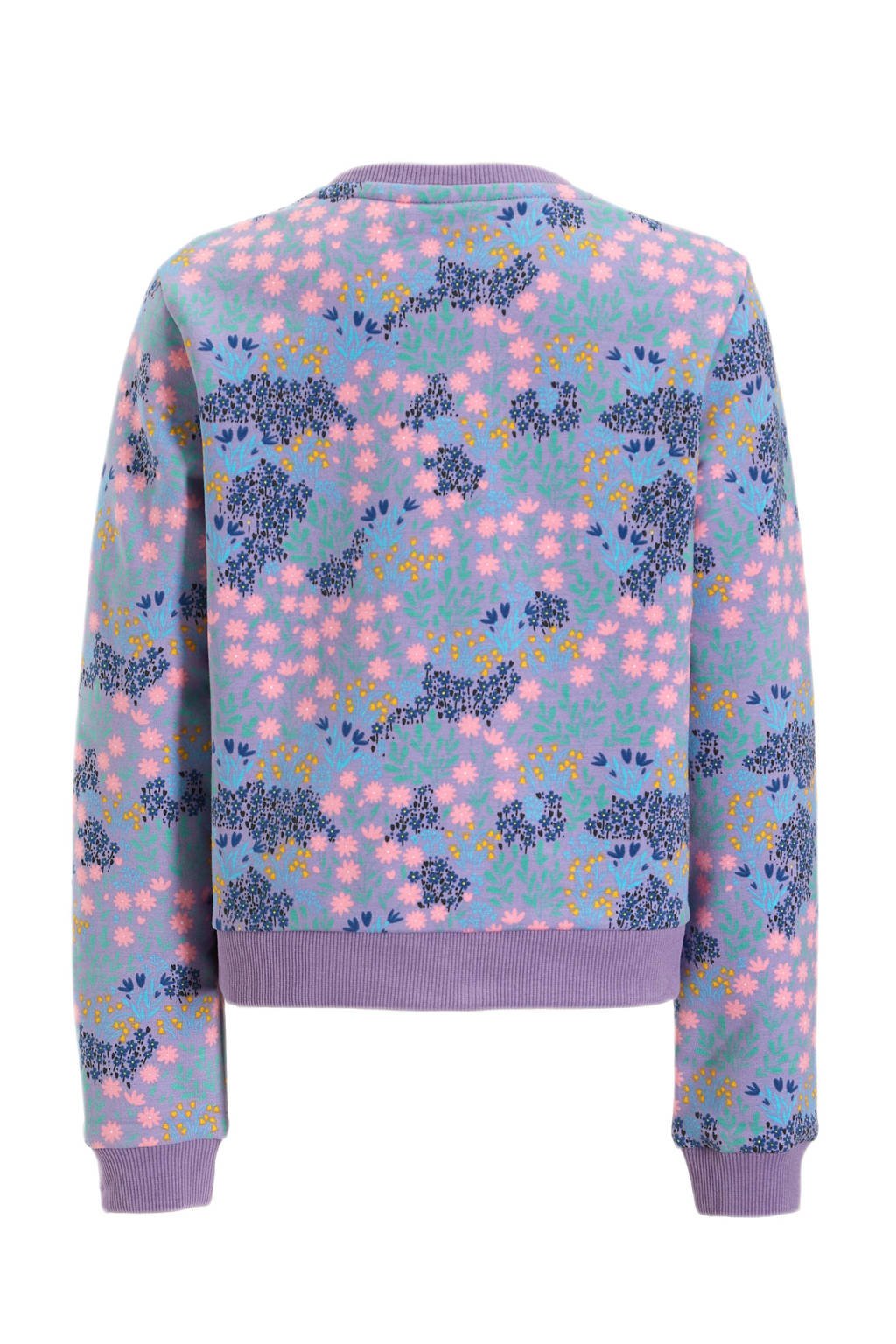 Orange Stars sweater Nelleke met all over print paars