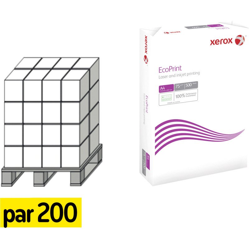 Papier A4 blanc 75 g Xerox Ecoprint - Ramette de 500 feuilles - vendu à la palette