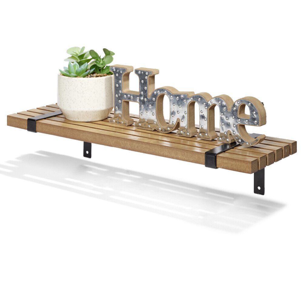 Étagère striée en bois L55xl15cm
