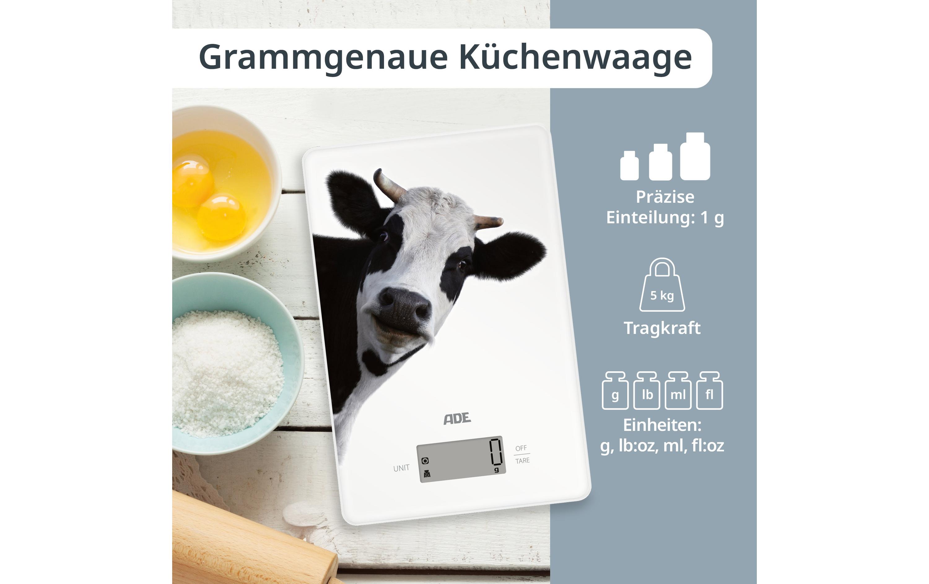 Küchenwaage Inka digital Motivdruck KuhDigitale Küchenwaage Inka