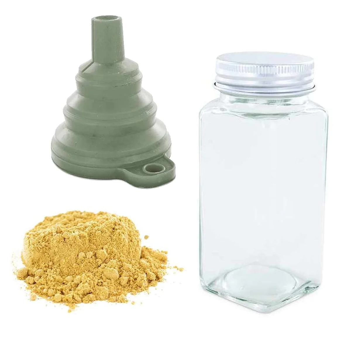 Flacon à épices poudreur + entonnoir + gingembre moulu 30 g Aromandise