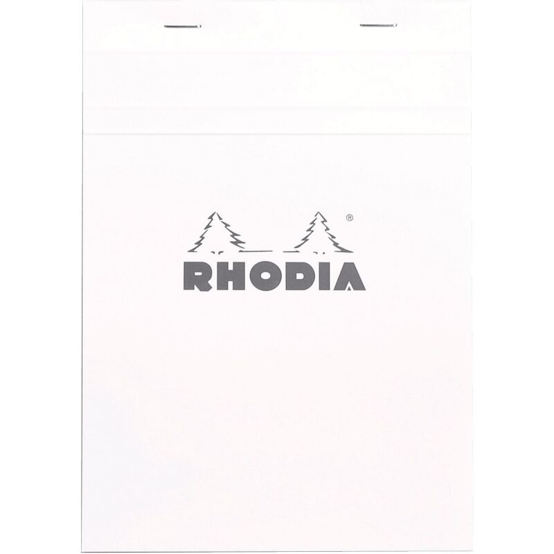 Bloc de bureau Premium Rhodia 14,8 x 21 cm agrafé blanc n°16 - 5 x 5 - 80 feuilles