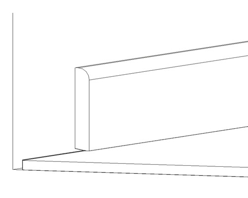 Plint sparrenhout/sparrenhout ruw 10,5 x 58 x 2400 mm