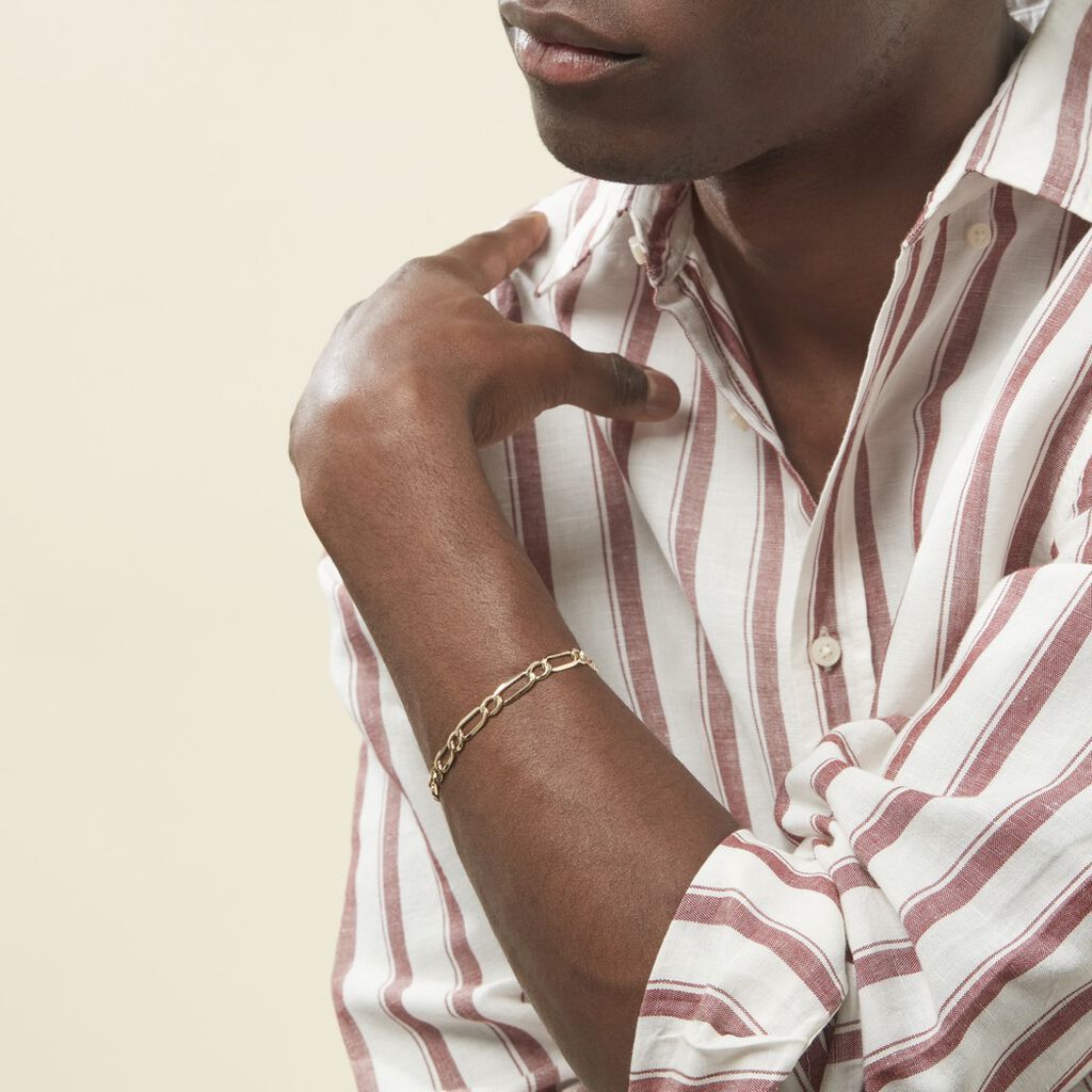 Bracelet Ophelio Maille Alternee 1/1 Or Jaune