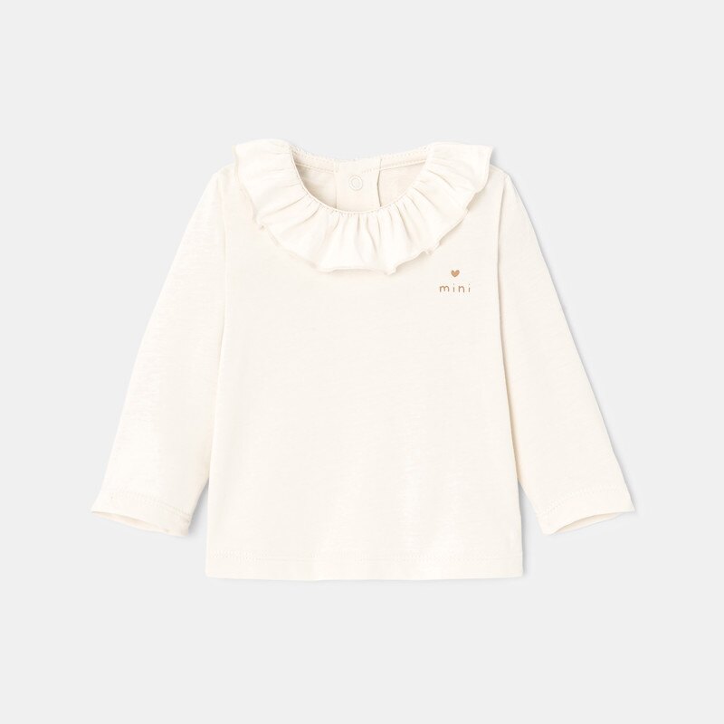 T-shirt en jersey col volanté rose naissance Absorba Rose
