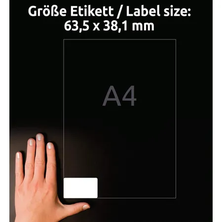 Avery Zweckform L6023REV-25 Universal-Etiketten,A4 63,5 x 38,1 mm, 30 Bogen/630 Etiketten, weiß