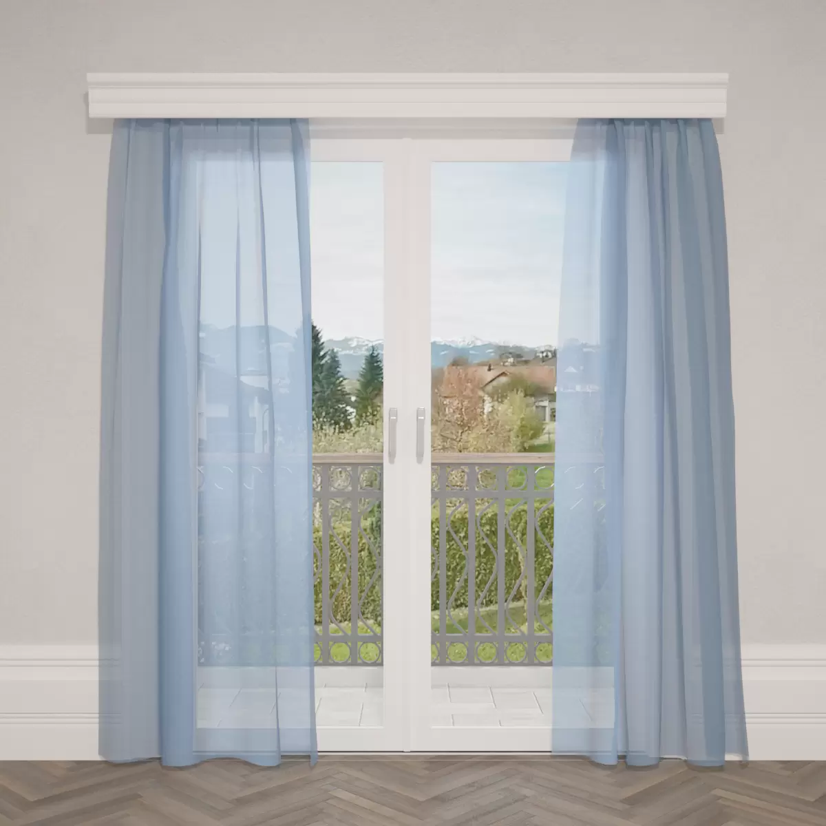Tagvorhang Mousseline Hellblau