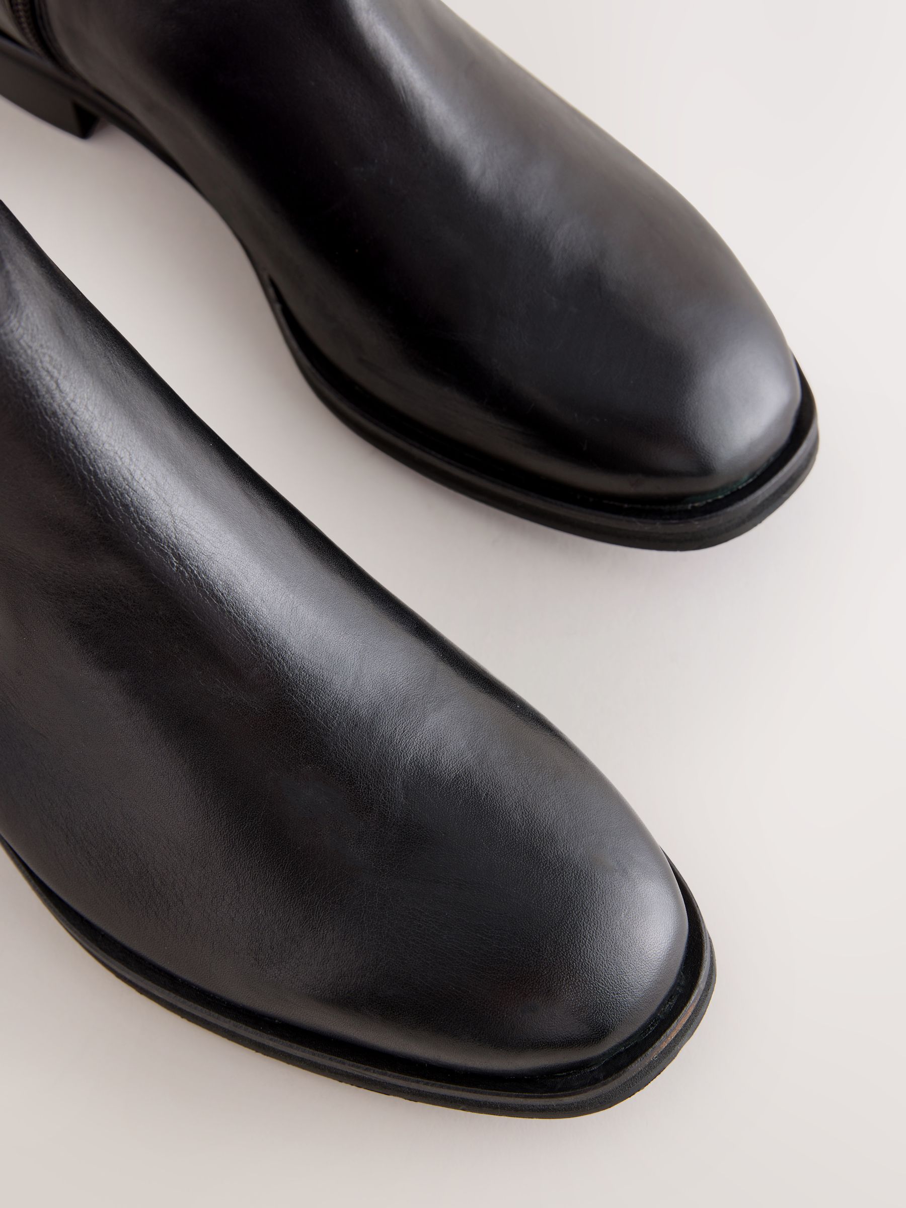 Zwart leer - Forever Comfort® Chelsea-enkellaarzen