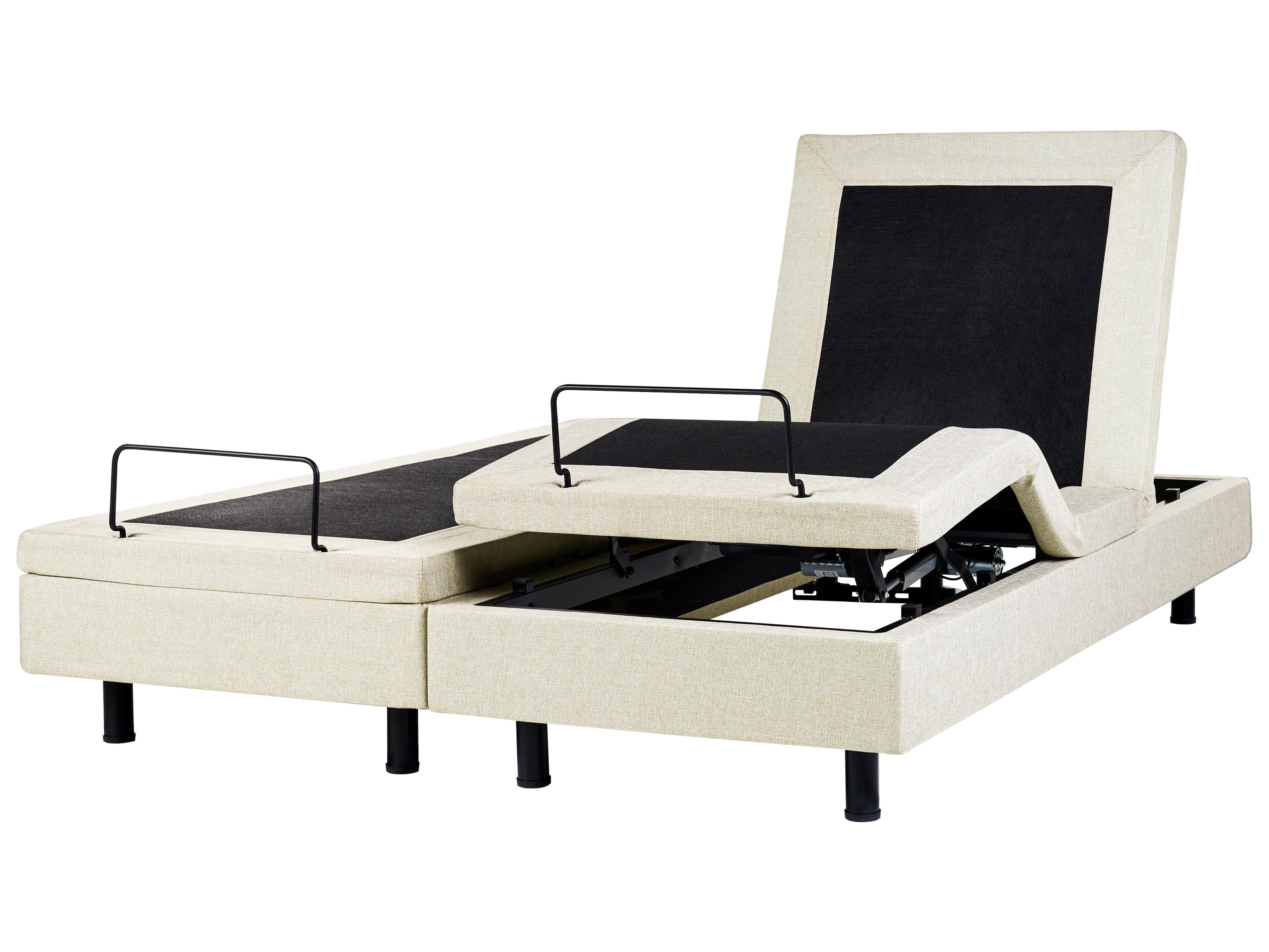 Verstelbaar bed zonder hoofdbord Stof CASTELLAN 180 x 200 cm Beige