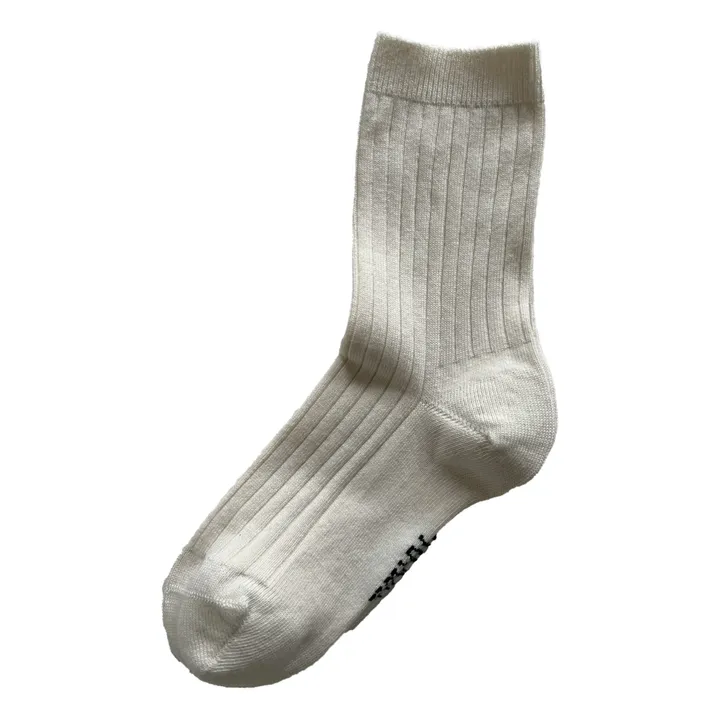 Holmm Chaussettes Cachemire Ajourées Max | Crème