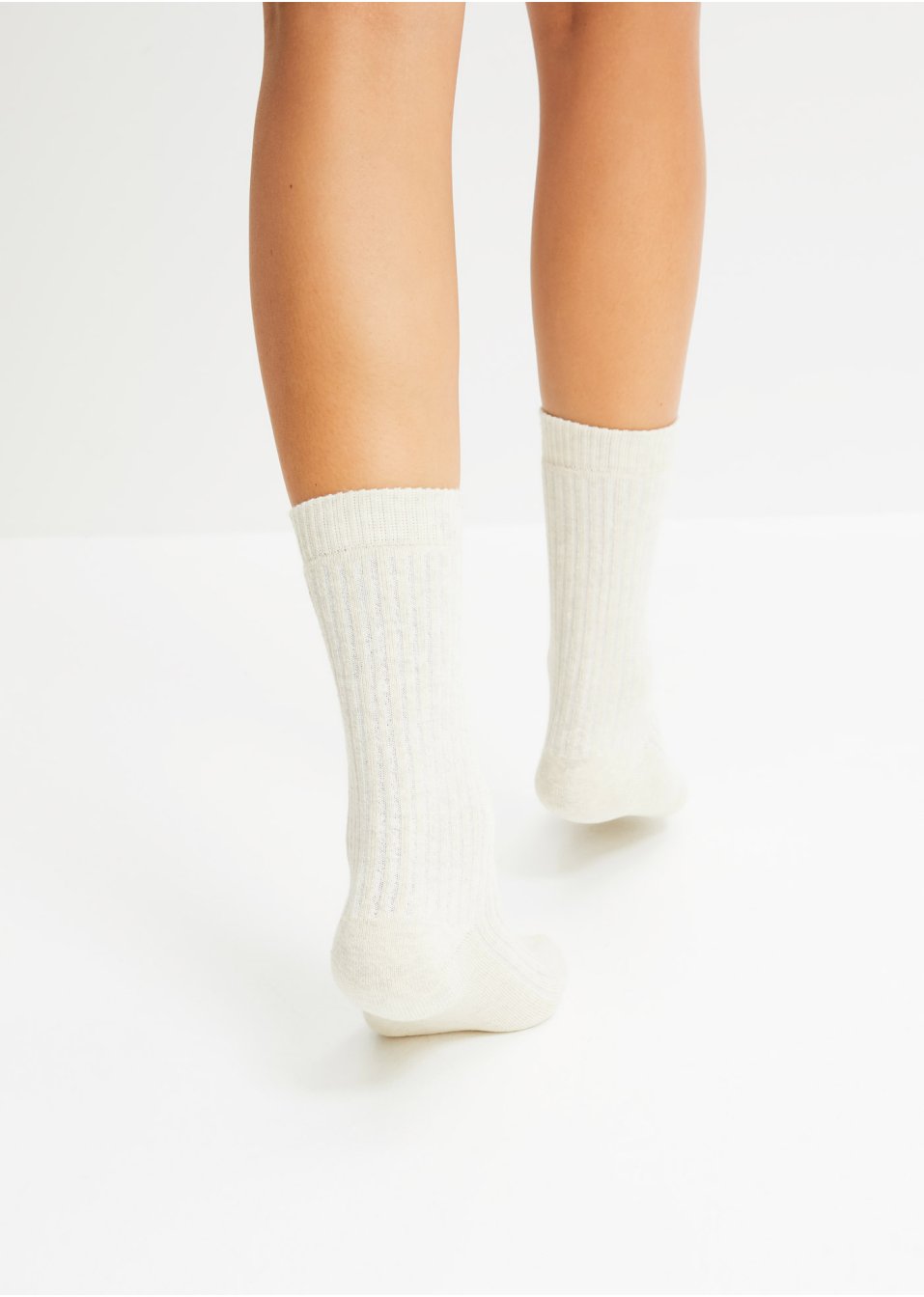 Lot de 4 paires de chaussettes thermo avec intérieur éponge et effet côtelé