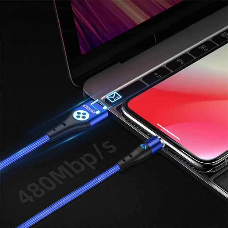 (2m) 3A Magnetisches USB A Ladekabel USB C LED Leuchtendes Datenkabel - Rot