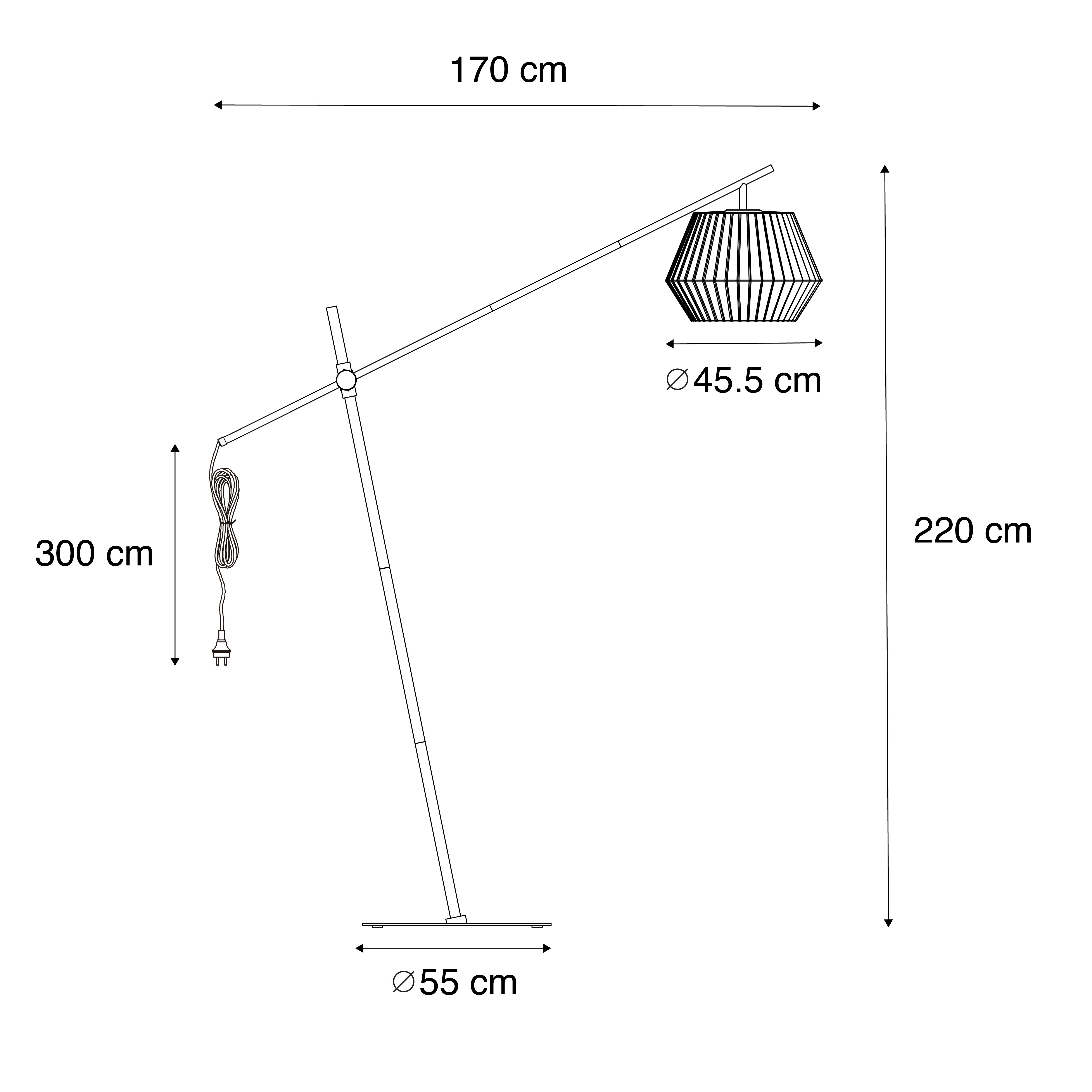 Design buiten vloerlamp zwart met witte kap IP44 - Robbert