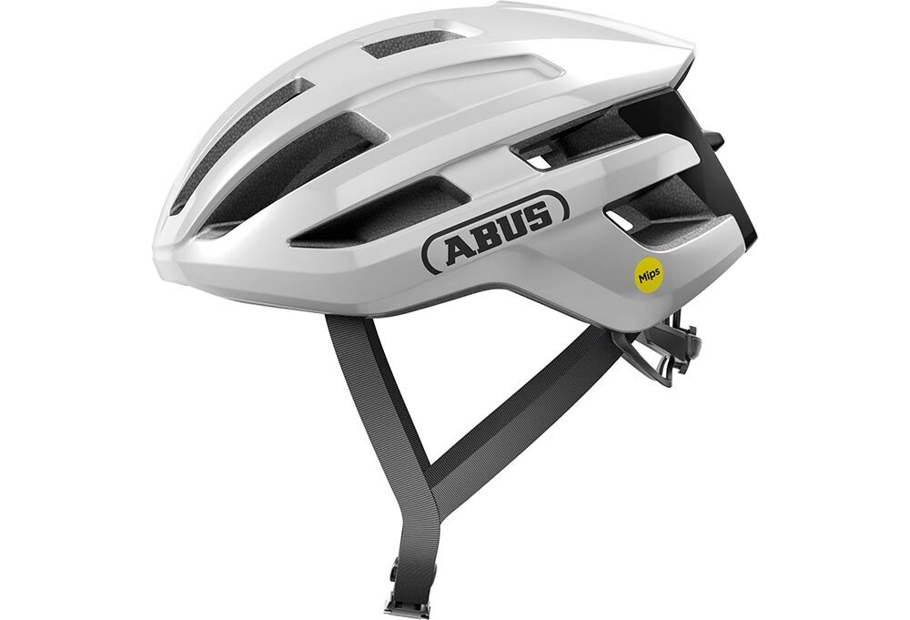 Abus PowerDome MIPS Race Fietshelm Shiny Wit