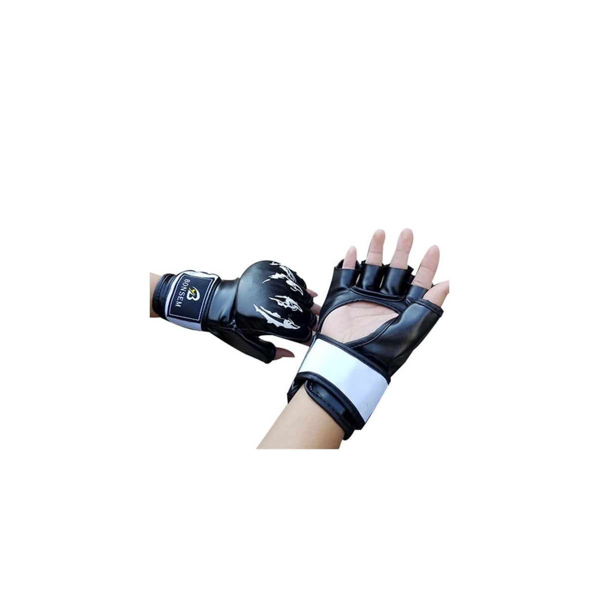 MMA Halvfingerhansker Svart