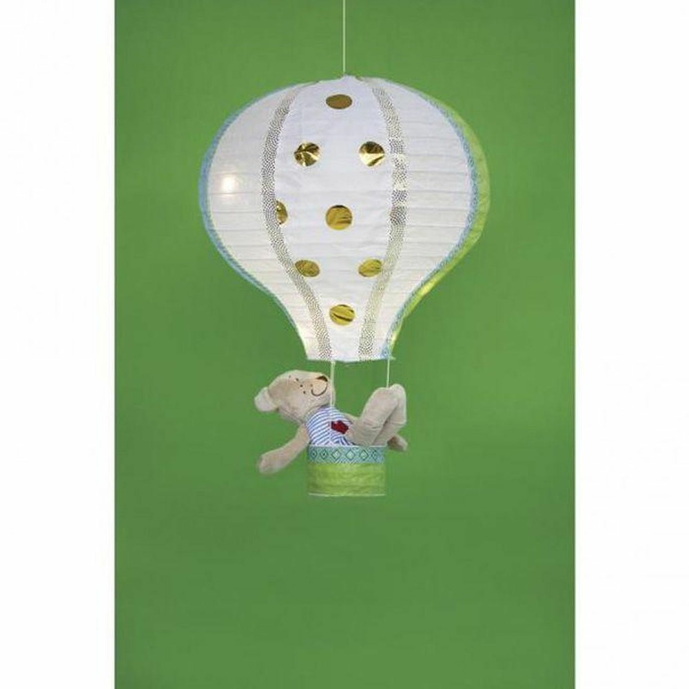 2 lampions en papier montgolfière à chassis métallique ø 30 x 40 cm