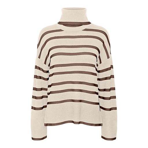 Vero Moda Saba Striktrøje, Birch/Brown, M