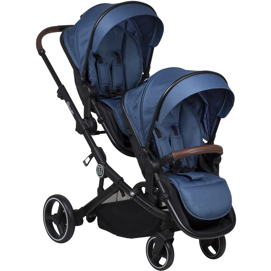 babyGO Geschwisterwagen Twinner Blue