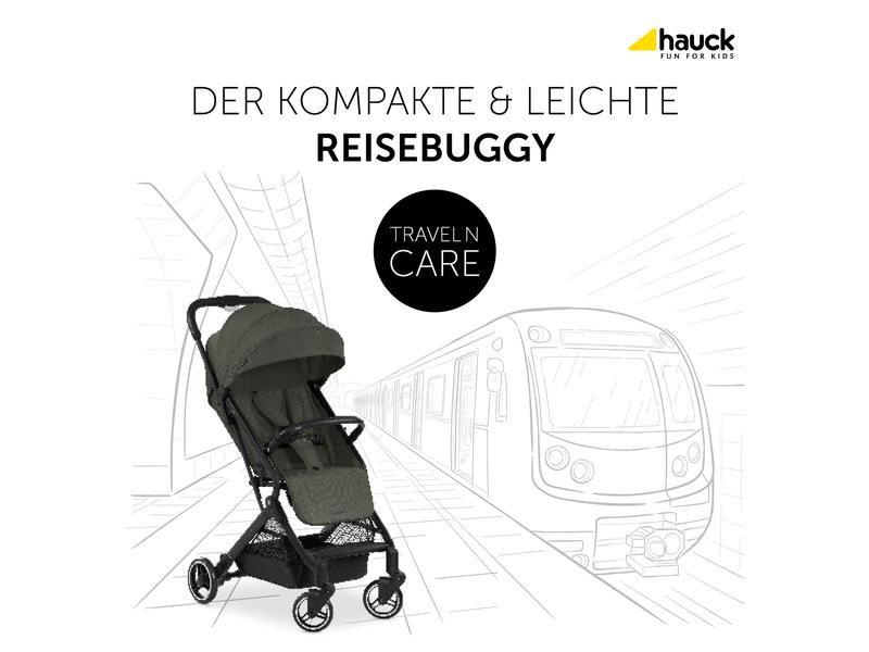 Hauck Buggy Travel N Care Dark Olive Handlicher, kompakt verstaubarer Kinderwagen