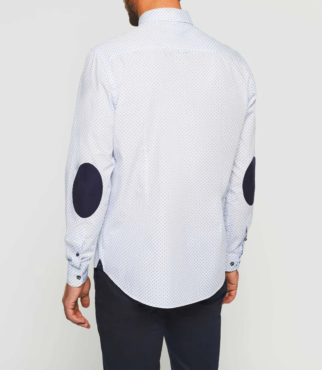 Chemise casual marine et blanche 