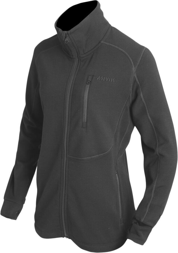 Asivik Asivik W Adventure Mid Wool uldfleece, dame Sort