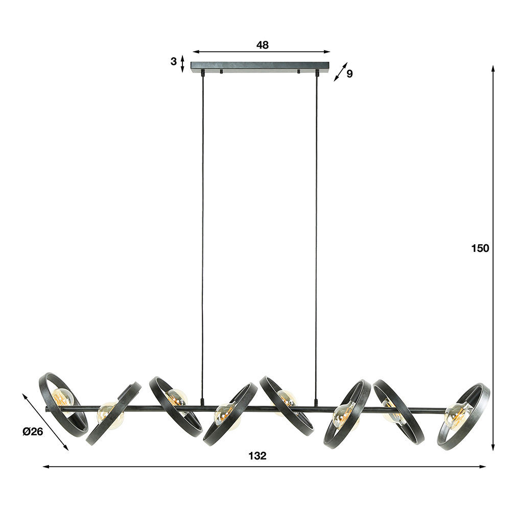 Hanglamp Ufo 8-lichts