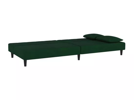 Canapé-lit à 2 places avec deux oreillers Vert foncé Velours