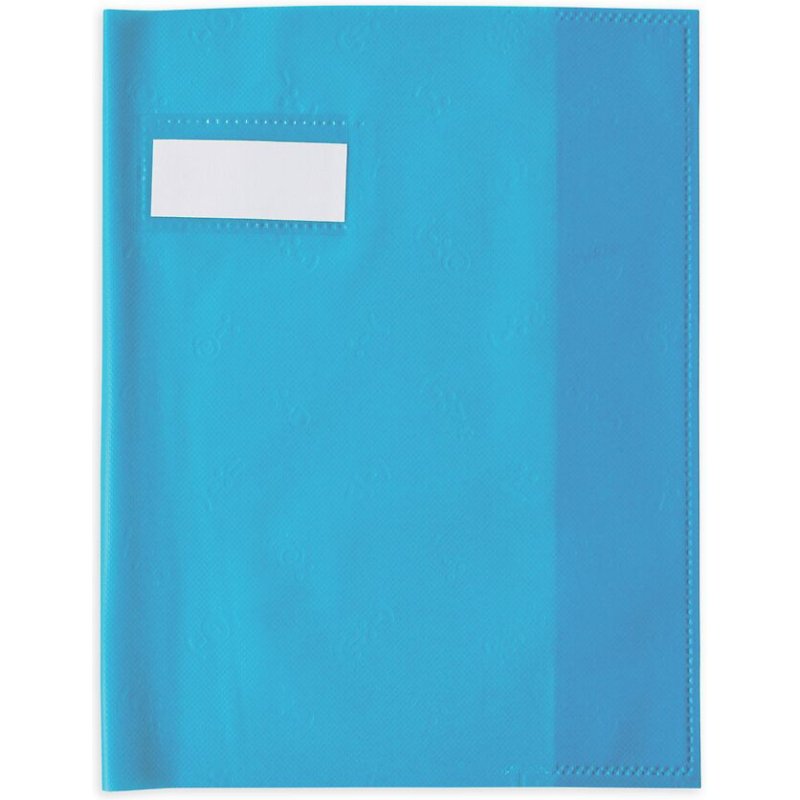 Protège-cahier elba styl'sms pvc opaque 12/100e sans phtalates porte-étiquette et étiquette 170x220mm turquoise