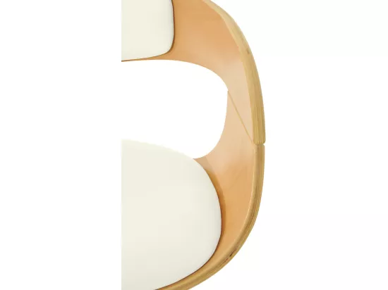Tabouret de bar - Similicuir & Métal chromé - Nature / Blanc - Kingston