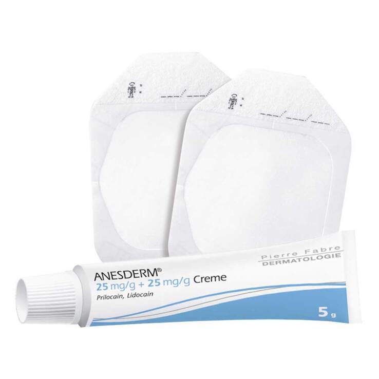 ANESDERM 25 mg/g + 25 mg/g Creme + Pflaster, 5 g