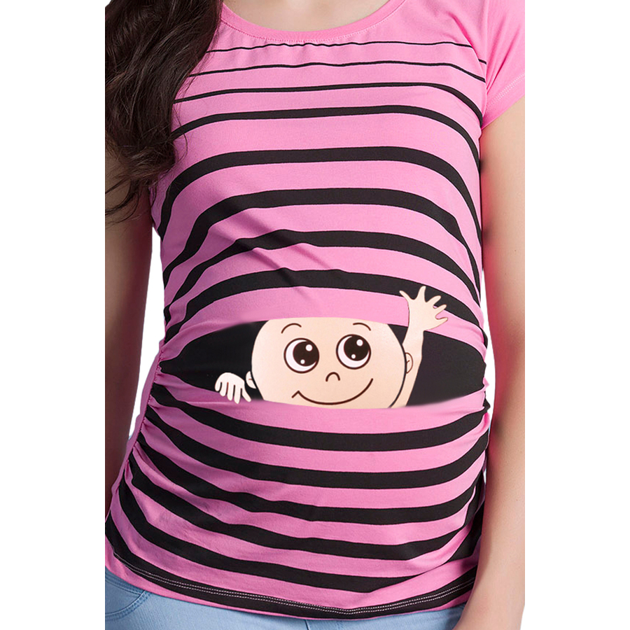 M.M.C. Umstandsshirt Winke Winke mit Motiv Rosa