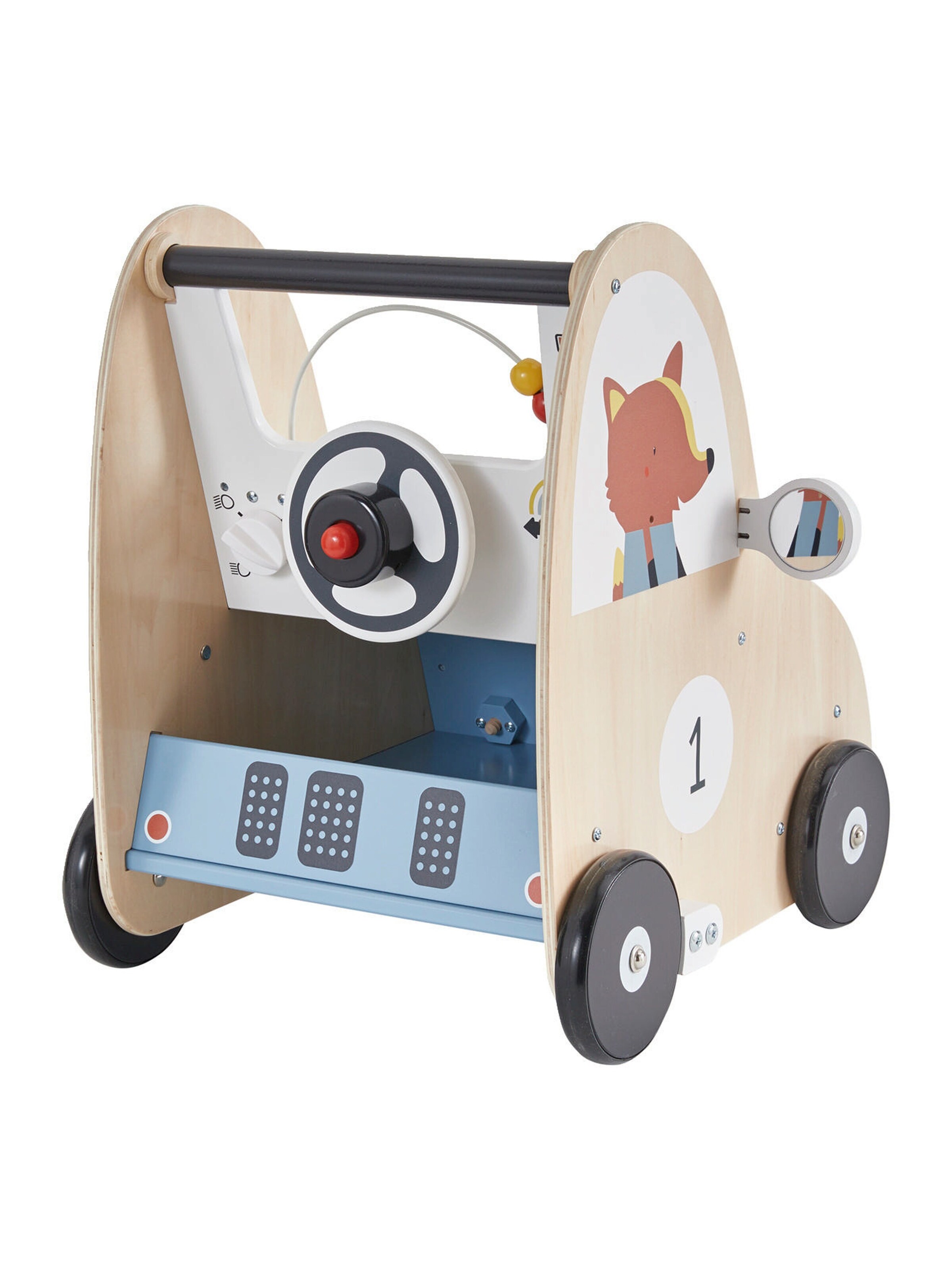 Vertbaudet Baby Lauflernwagen mit Bremse, Holz FSC® mehrfarbig
