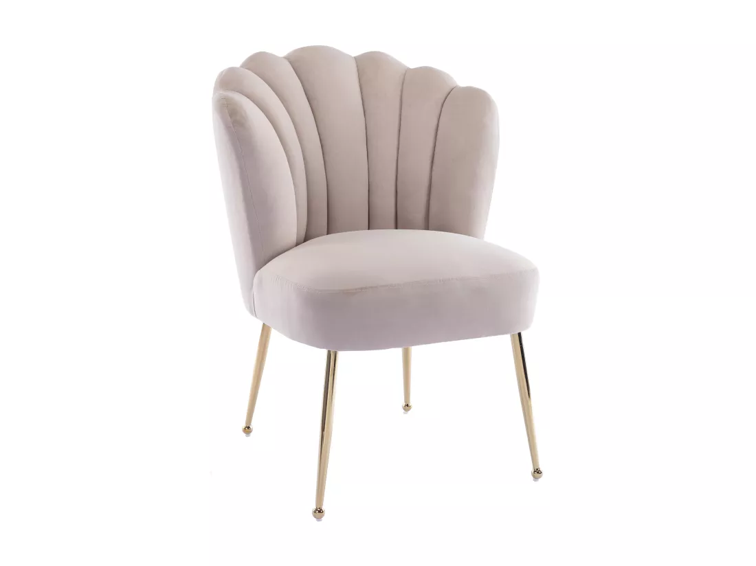 Lot de 2 chaises en velours et acier doré - Beige - RUTY de Pascal MORABITO