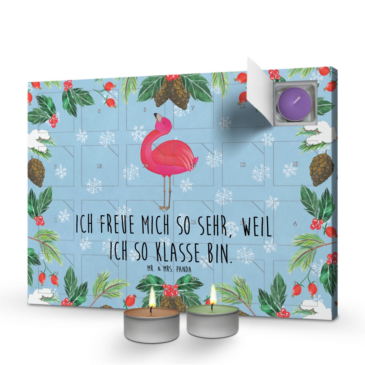Mr. & Mrs. Panda Geurkaars Adventskalender Flamingo Pride - Pastelblauw