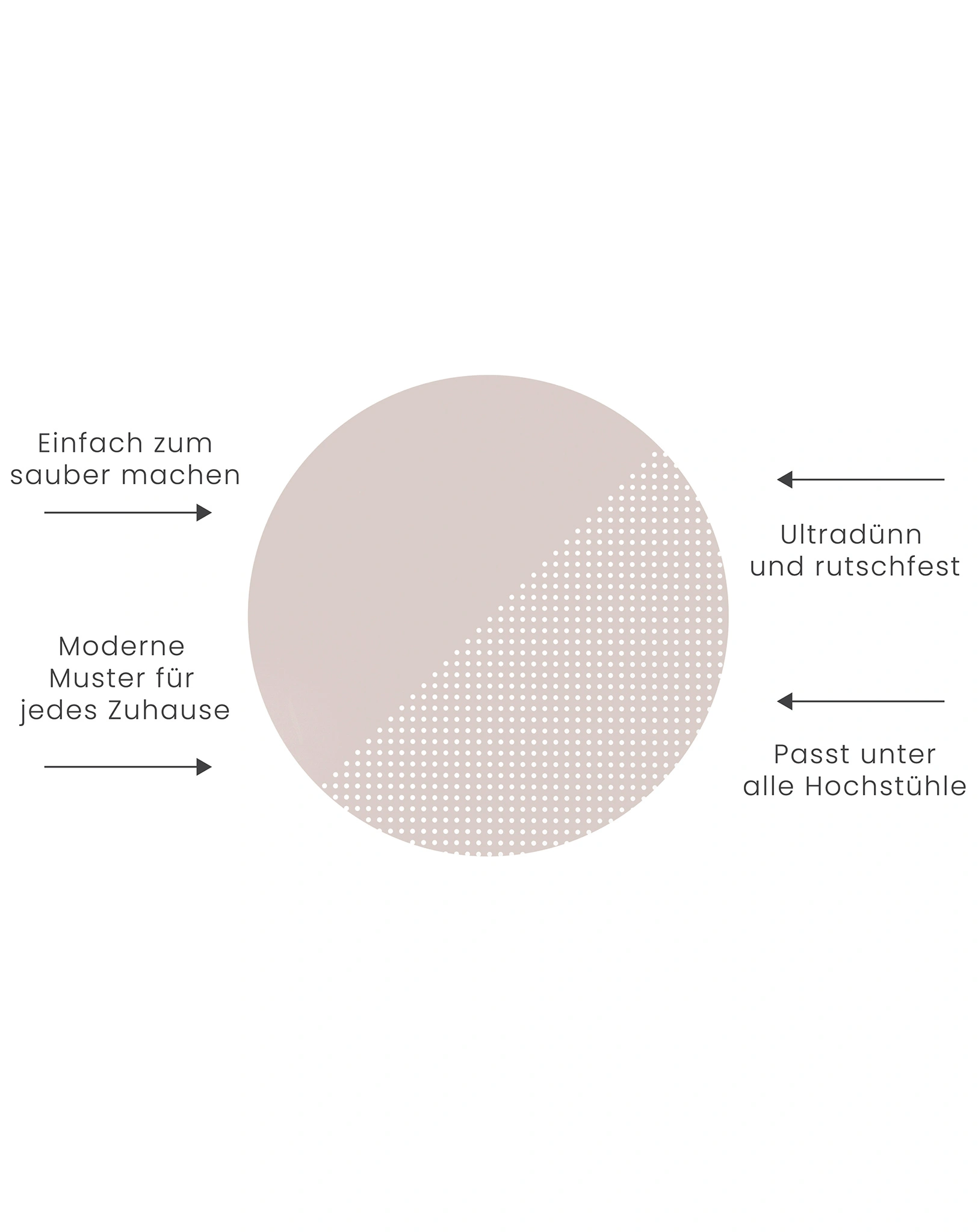 Bodenschutzmatte SPOTTED (105cm) in clay