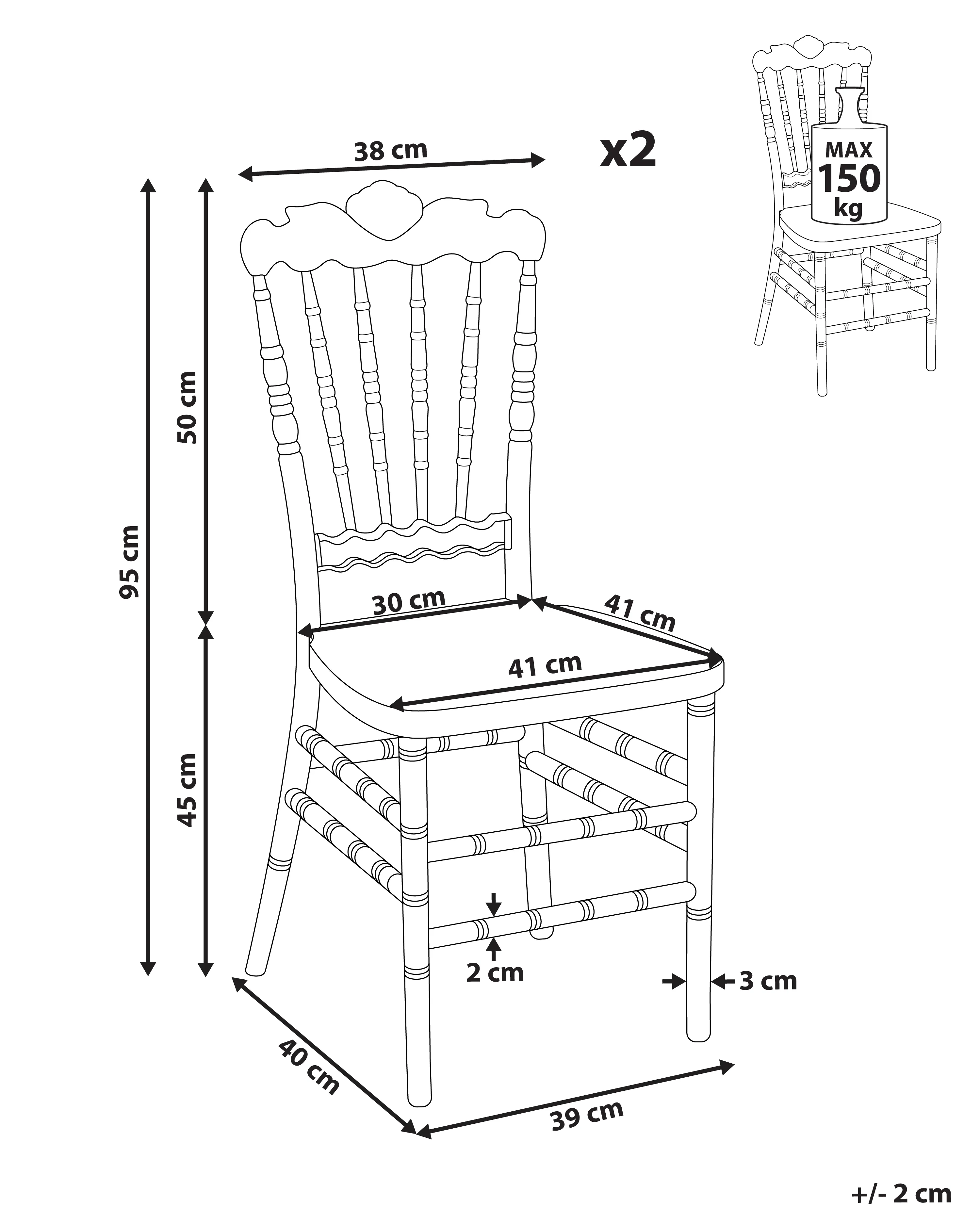 Set van 2 eetkamerstoelen MENDON Transparant