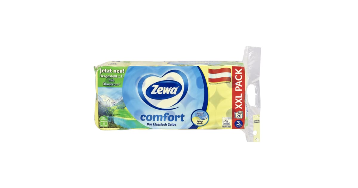 ZEWA Comfort Toilettenpapier gelb 20x 150 Blatt 3-lagig